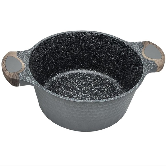 D&W Premium Cookware 9.5in Stock Pot Casserole with Lid Non-stick 4.5QT Charcoal - Picture 3 of 15